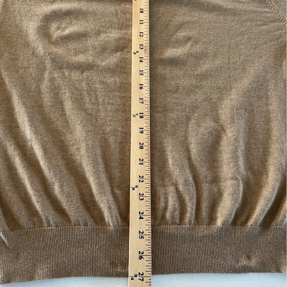 J Crew Mens Sweater V- neck Long Sleeve 100% Cotton Preppy Knit Tan XL - Picture 9 of 10